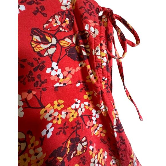 Patagonia Red Floral Circle Skirt Pull On Sz L Outdoor Hiking Camping Gorpcore - Picture 3 of 16